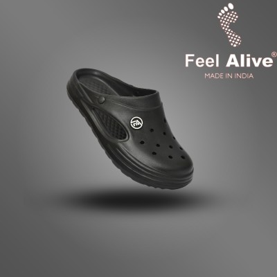 Feel alive Men Slides(Black , 6)