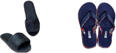 BOOMBEAUTY Women Flip Flops(Multicolor , 7)