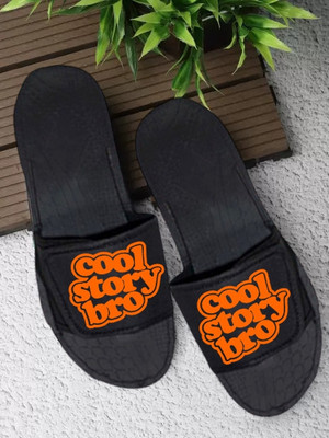 KANEGGYE Men Slides(Orange, Black , 6)