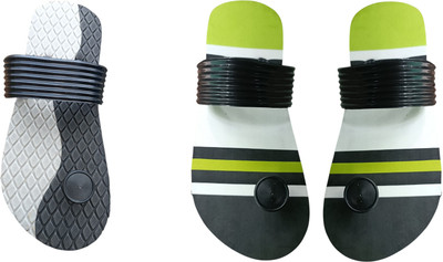 skyflip Men Slides(Green, Grey , 9)