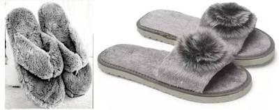 rexizone Women Slides(Grey, Grey , 3)