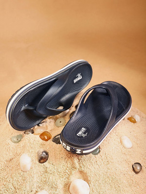 Neoz Men Levirex Lightweight with Arch Support Durable Anti-Skid & Stylish Dailywear| Flip Flops(Navy , 10)