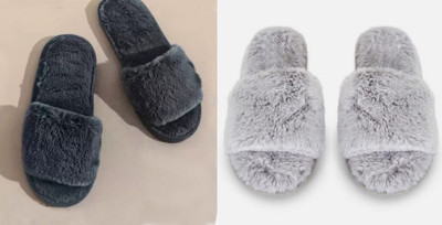 rexizone Women Slides(Grey, Black , 7)