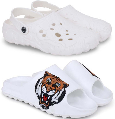 KAPYANSH Men Slippers(White, White , 7)