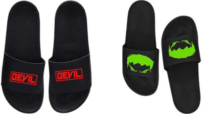 nvisan Men Slides(Red, Green, Black , 10)