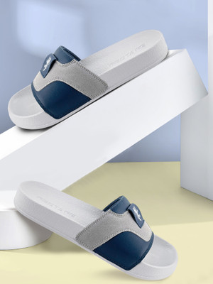 RED TAPE Men Slides(Grey, Navy , 9)