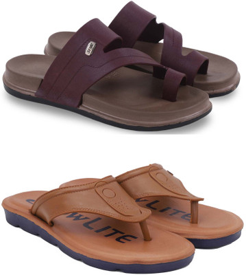 Kapani Fashion Men Slippers(Maroon, Brown , 8)