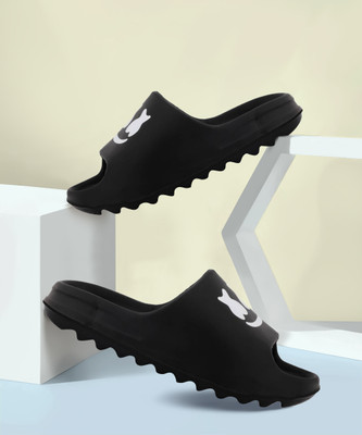 LYVI Men Synthetic|Lightweight|All Season|Trendy|Outdoor|Sandal Flip Flops(Black , 8)