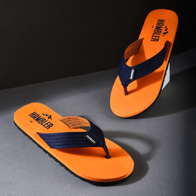 Hambler Mens extra soft & stylish slippers lightweight & Durable flip flops Trending Slippers(Orange 7)