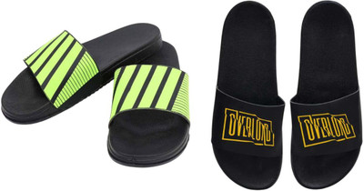 nvisan Men Slides(Green, Yellow , 10)