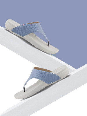WELCOME Women Lightweight with Arch Support Durable Anti-Skid & Stylish Dailywear| Flip Flops(Blue , 6)