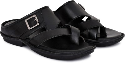 SHUAN Men Slippers(Black , 10)