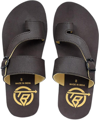 THE BABA Men Flip Flops(Brown , 10)