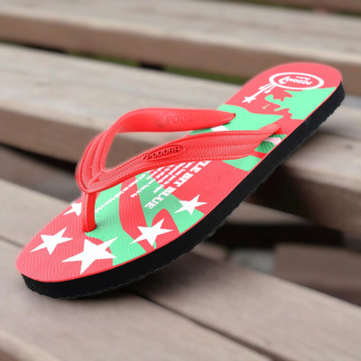 PODDAR Men Slippers(Red , 7)