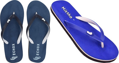 NISTHA Women Flip Flops(Blue, Navy , 5)