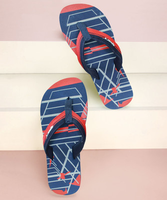 Sparx Men Flip Flops(Blue, Red , 6)