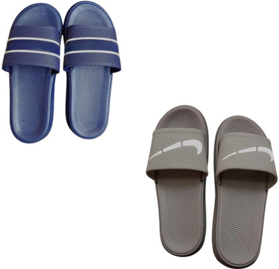 BLIBBERS Men Slippers(Blue, Grey , 7)