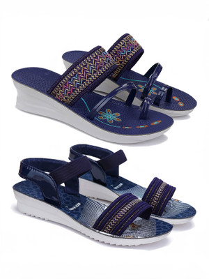 BERSACHE Women Flip Flops(Multicolor , 6)