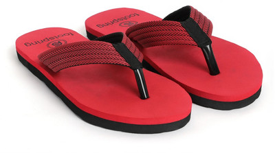 Footspring Men Slippers(Red , 6)