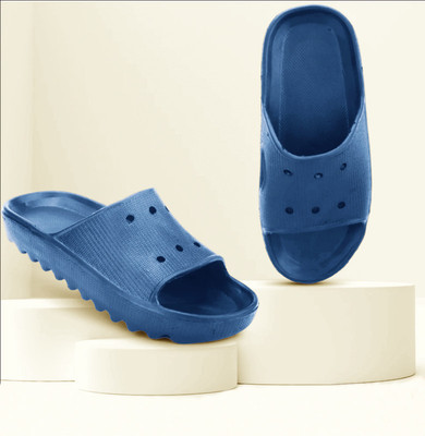 Fuliva Men Slides(Blue , 6)