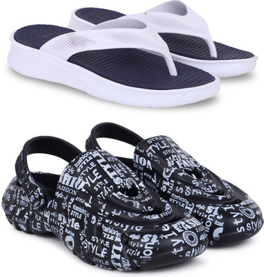 Kapani Fashion Men Slippers(Blue, Black , 9)