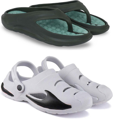 Kapani Fashion Men Slippers(Green, Grey , 7)