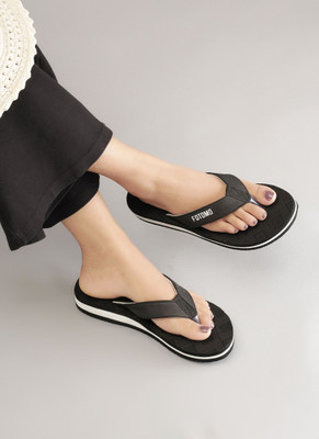 FOTOMO Women Womens Comfortable Trending Stylish Soft orthopedic doctor slipper Slippers(Black , 8)