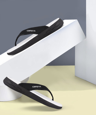 CAMPUS Women SL-402L Women's Slipper | Cushioned Footbed | Lightweight & Comfortable Flip Flops(White, Black , 6)