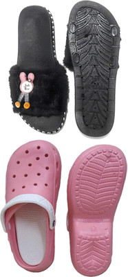 ESA Women Wedges(Black, Orange , 6)