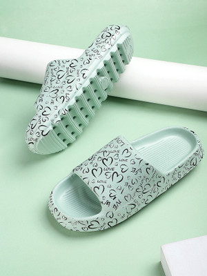 Pampy Angel Women Women Classic, Lightweight, Ultra cushion, Trendy Flipflops, Slipper, Slides Slides(Green , 6)