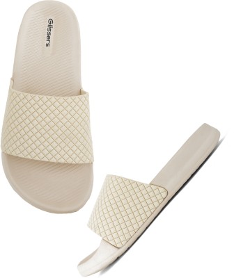 Glissers Women Slides(Beige , 4)