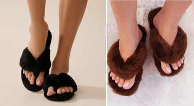 Sale YUG Women Flip Flops(Grey, Brown , 4)