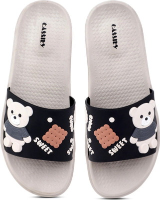 Cassiey Women Slides(Black, Multicolor , 6)