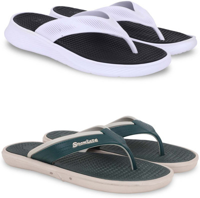 Kapani Fashion Men Slippers(Black, Green , 7)