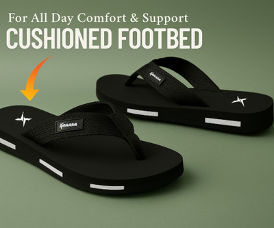 Kraasa Men Slippers(Black , 9)