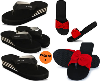 parasmisti Women Slippers(Black , 3)