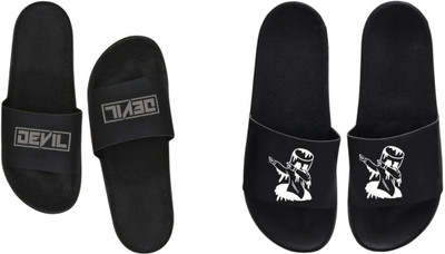 nvisan Men Slides(Grey, White, Black , 10)