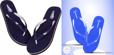 DASHNY Women Flip Flops(Blue, Navy , 7)