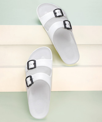BERSACHE Men Slides(White , 8)