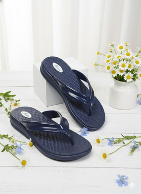 action Women Flip Flops(Navy , 5)