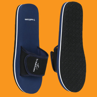 TREATTOES Women Ladies Adjustable Strap Orthopaedic and Diabetic Comfort Stylish Ortho Flipflops Slides(Navy, Blue , 5)