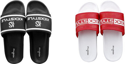 KICKSTYLE Men Slides(Multicolor , 9)