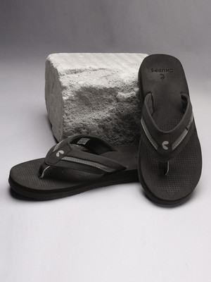 Chupps Men Trifuse Black Soft Footbed Lightweight Flip Flops Chappals For Slides(Black , 11)