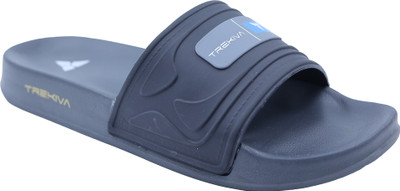 TREKIVA Men Premium Sliders Trendy Comfortable Flexible & Durable, Anti-Skid| TSG-2001 Slides(Grey , 6)