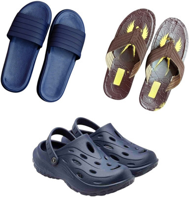 BLIBBERS Men Slippers(Blue, Brown, Navy , 9)