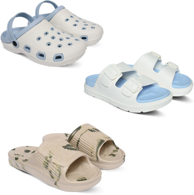 Acorn Men Slides(Blue, Blue, Beige , 6)