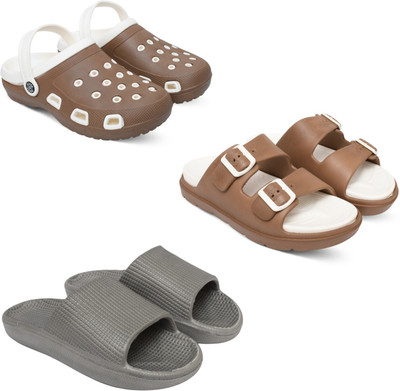 Acorn Men Slides(Brown, Tan, Grey , 10)