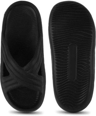 LNT FASHION Men Flip Flops(Black , 6)