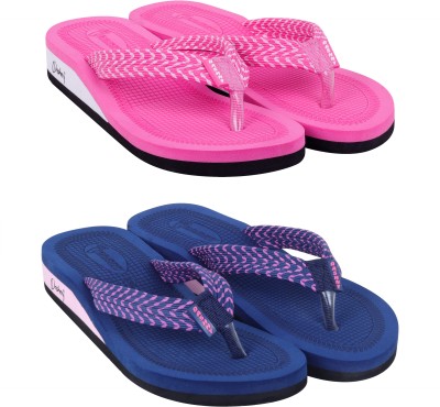 DASHNY Women EXTRA SOFT HEEL Ortho Care Orthopaedic Comfort Slippers For Women & Girls Flip Flops(Pink, Navy , 5)