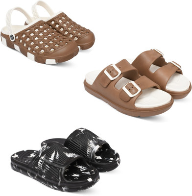 Acorn Men Slides(Brown, Tan, Black , 10)